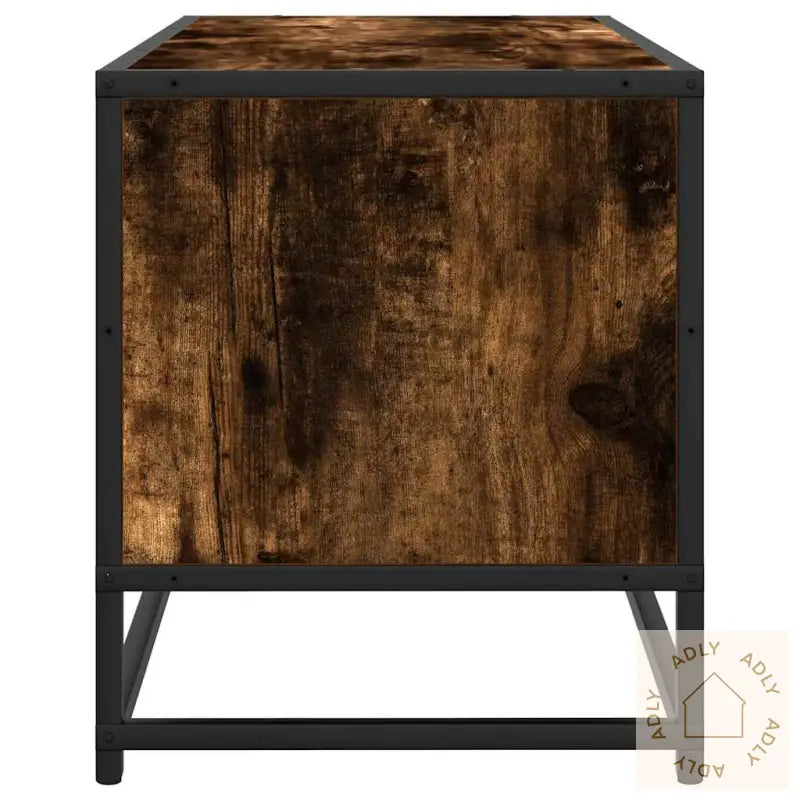 Tv-Benk Røkt Eik 100X34,5X40 Cm Konstruert Tre Og Metall