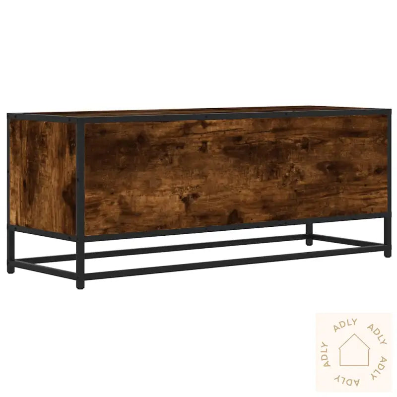 Tv-Benk Røkt Eik 100X34,5X40 Cm Konstruert Tre Og Metall
