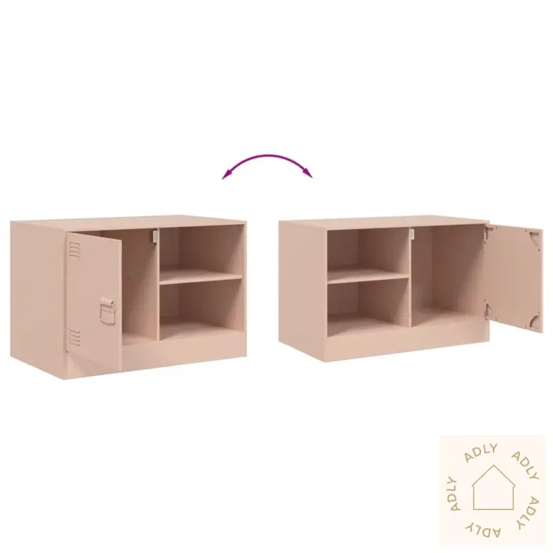 Tv-Benker 2 Stk Rosa 67X39X44 Cm Stål