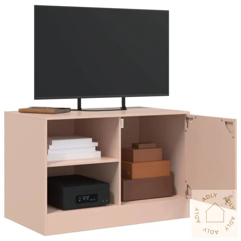 Tv-Benker 2 Stk Rosa 67X39X44 Cm Stål