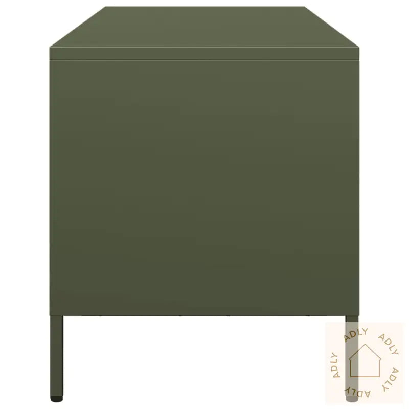 Tv-Benk Olivengrønn 101,5X39X43,5 Cm Kaldvalset Stål