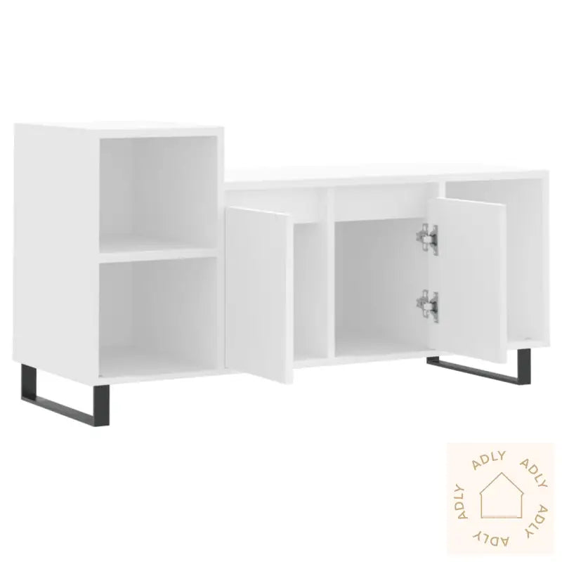 Tv-Benk Hvit 100X35X55 Cm Konstruert Tre