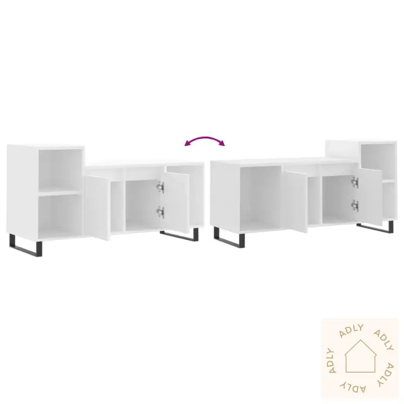 Tv-Benk Hvit 100X35X55 Cm Konstruert Tre