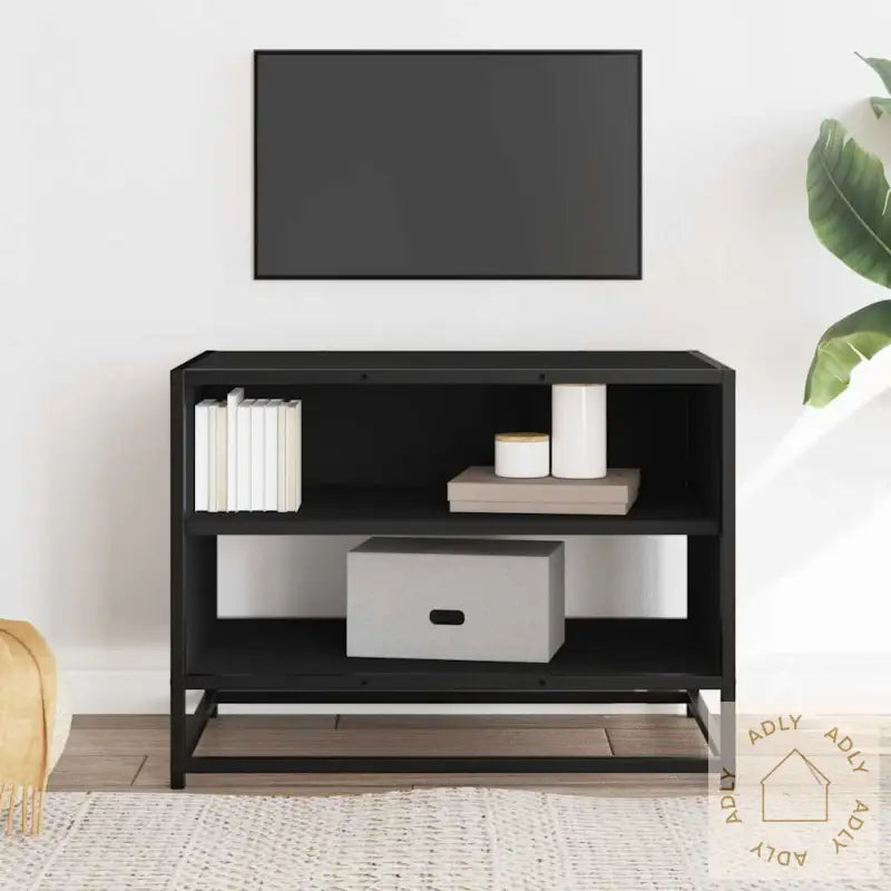 Tv-Benk Svart 61X40X46 Cm Konstruert Tre Og Metall