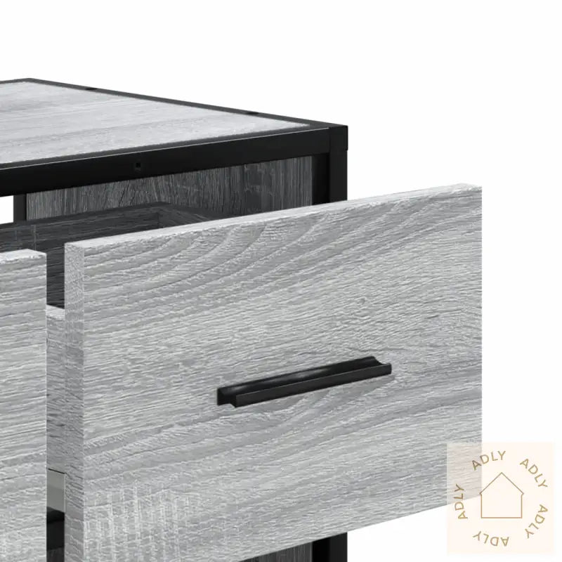 Tv-Benk Grå Sonoma 60X31X39,5 Cm Konstruert Tre Og Metall