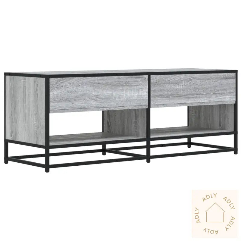 Tv-Benk Grå Sonoma 120,5X40X46 Cm Konstruert Tre Og Metall