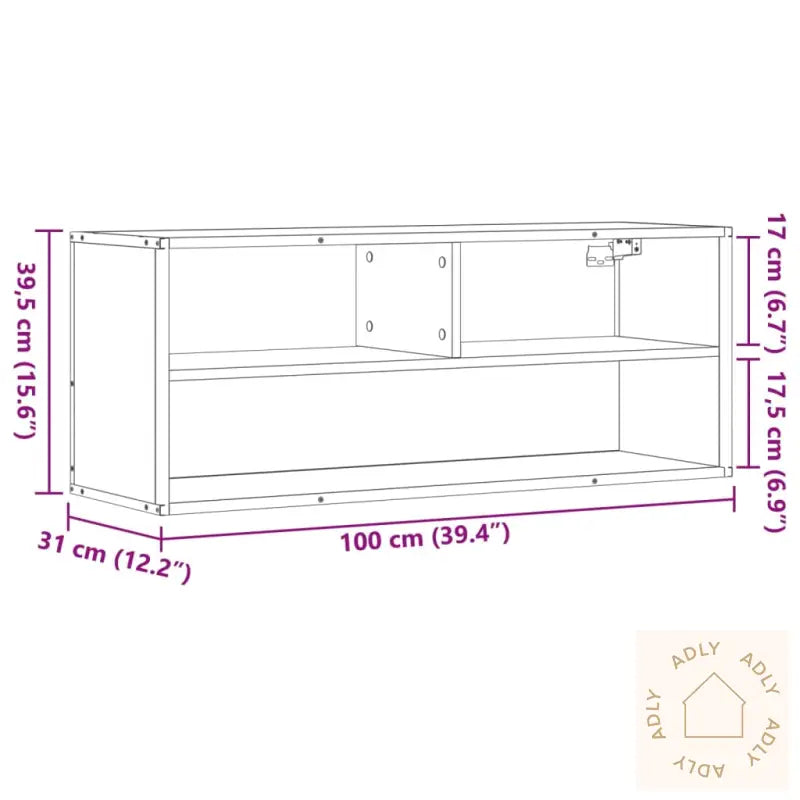 Tv-Benk Svart 100X31X39,5 Cm Konstruert Tre Og Metall