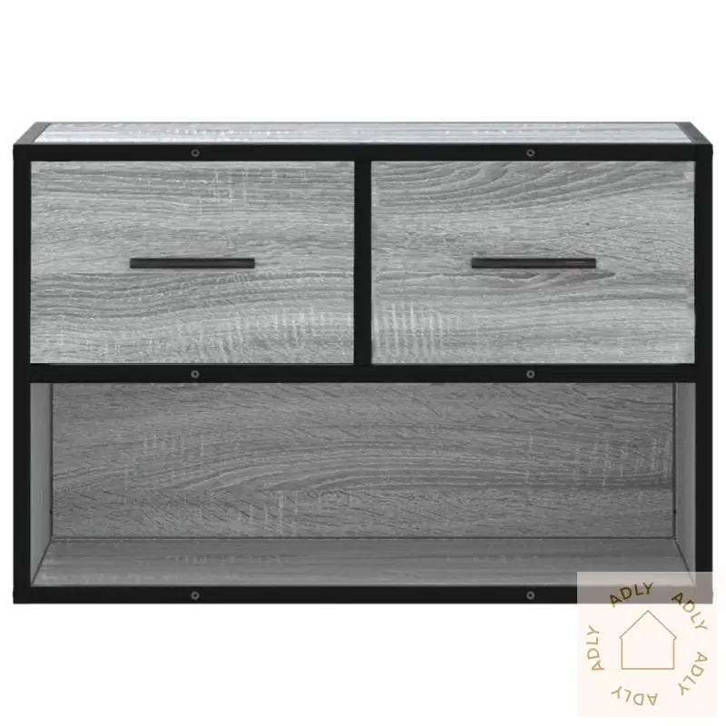 Tv-Benk Grå Sonoma 60X31X39,5 Cm Konstruert Tre Og Metall