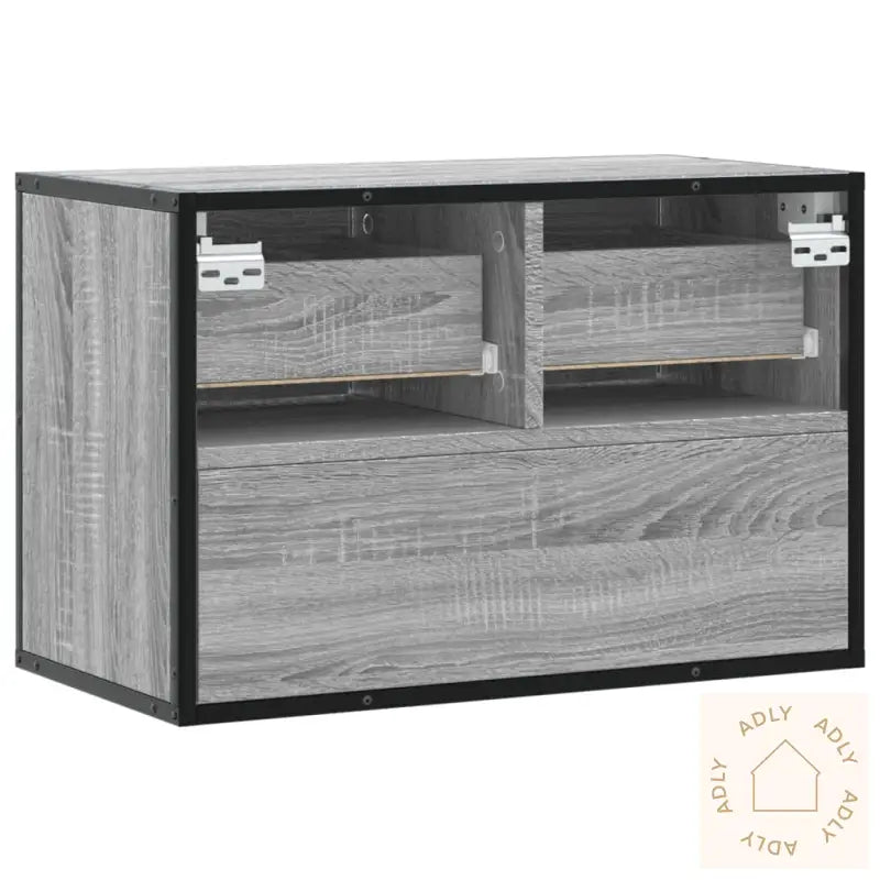 Tv-Benk Grå Sonoma 60X31X39,5 Cm Konstruert Tre Og Metall