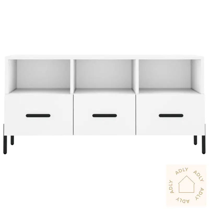 Tv-Benk Hvit 102X36X50 Cm Konstruert Tre