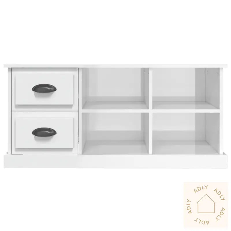 Tv-Benk Høyglans Hvit 102X35,5X47,5 Cm Konstruert Tre