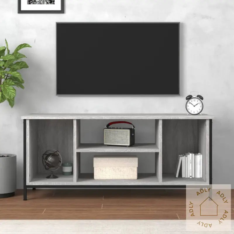 Tv-Benk Grå Sonoma 102X35X45 Cm Konstruert Tre