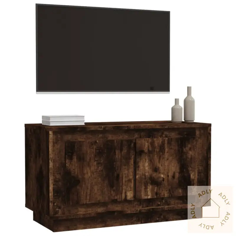 Tv-Benk Røkt Eik 80X35X45 Cm Konstruert Tre