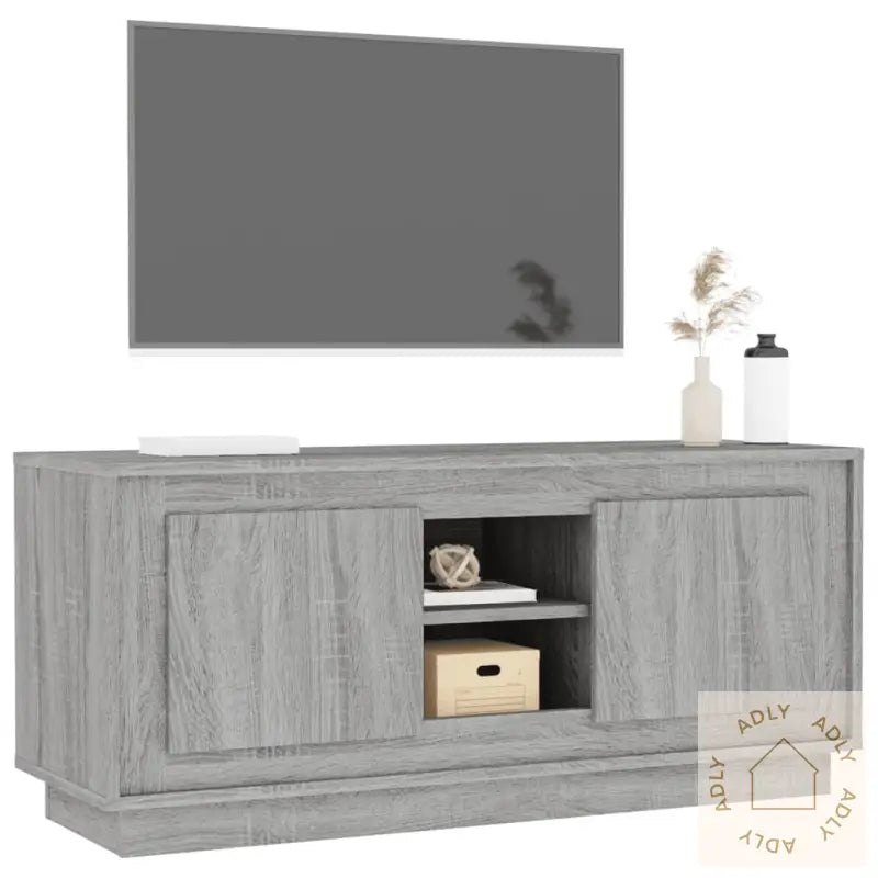Tv-Benk Grå Sonoma 102X35X45 Cm Konstruert Tre