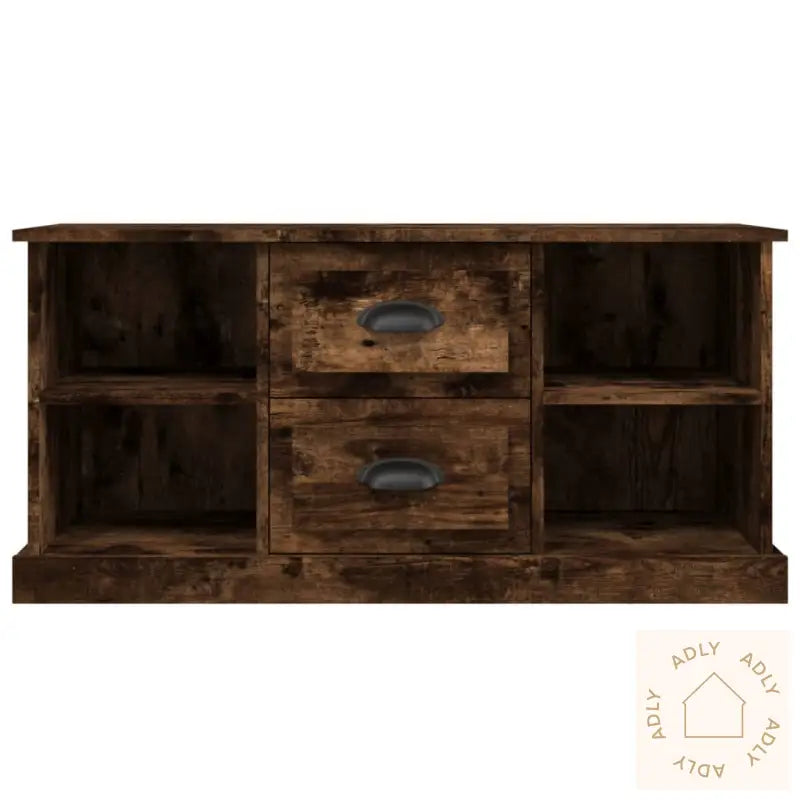 Tv-Benk Røkt Eik 99,5X35,5X48 Cm Konstruert Tre