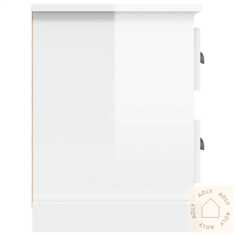 Tv-Benk Høyglans Hvit 102X35,5X47,5 Cm Konstruert Tre