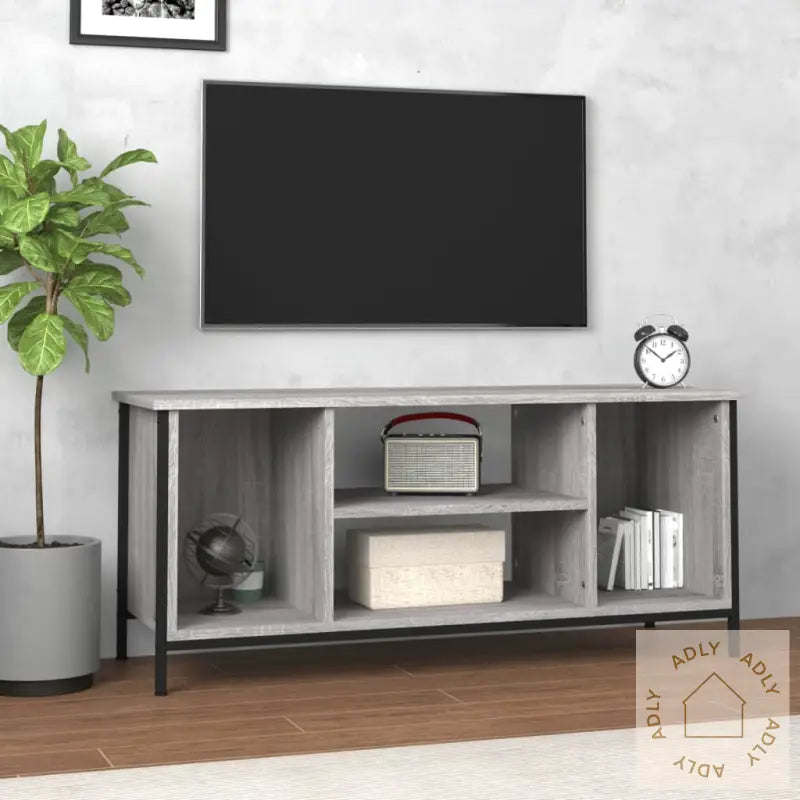 Tv-Benk Grå Sonoma 102X35X45 Cm Konstruert Tre