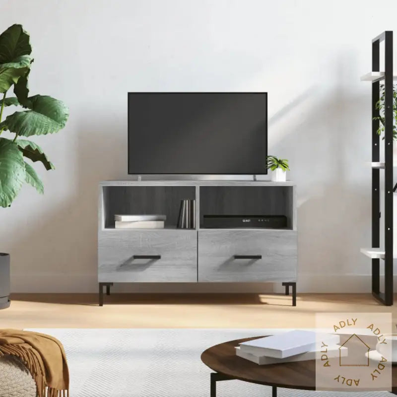 Tv-Benk Grå Sonoma 80X36X50 Cm Konstruert Tre