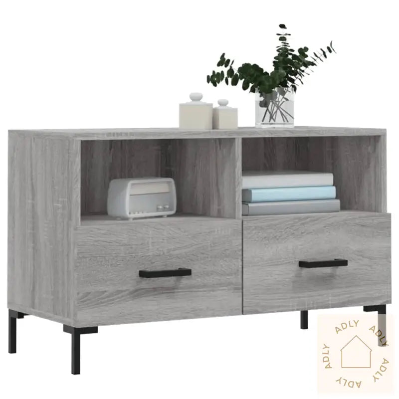 Tv-Benk Grå Sonoma 80X36X50 Cm Konstruert Tre