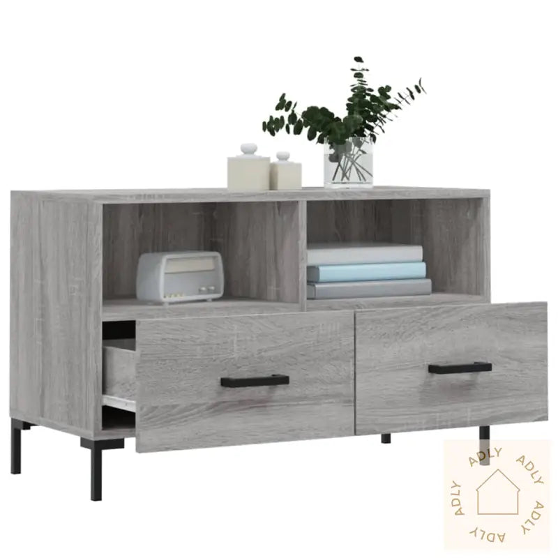 Tv-Benk Grå Sonoma 80X36X50 Cm Konstruert Tre