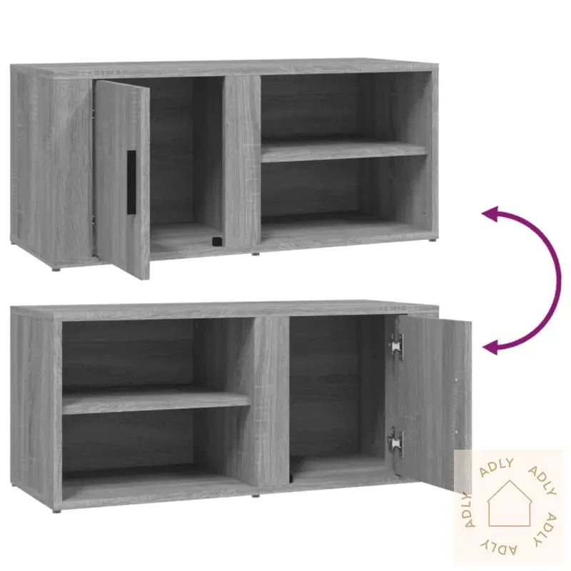 Tv-Benker 2 Stk Grå Sonoma 80X31,5X36 Cm Konstruert Tre