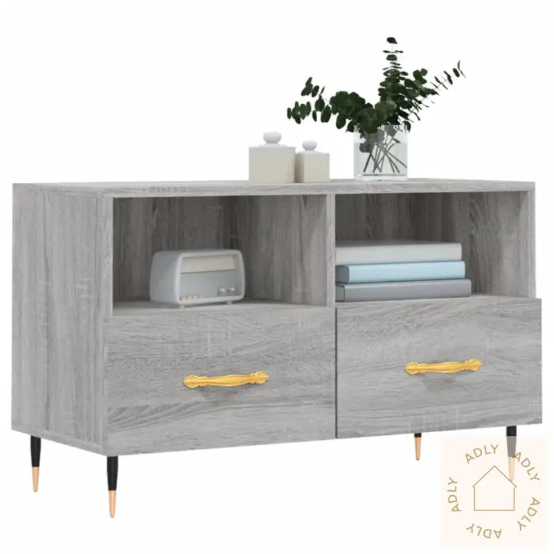 Tv-Benk Grå Sonoma 80X36X50 Cm Konstruert Tre