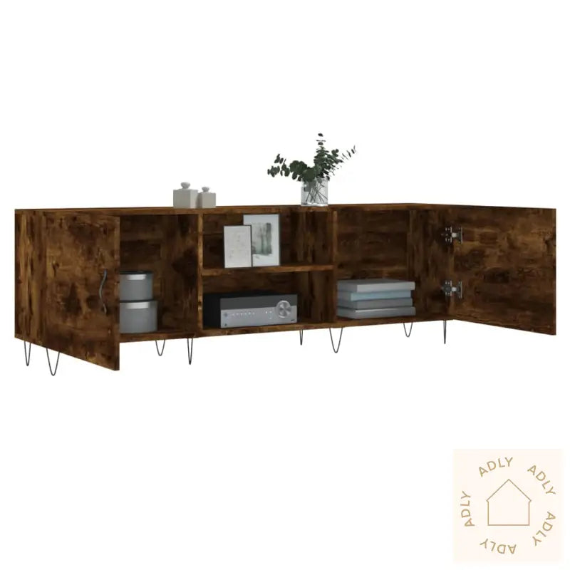 Tv-Benk Røkt Eik 150X30X50 Cm Konstruert Tre