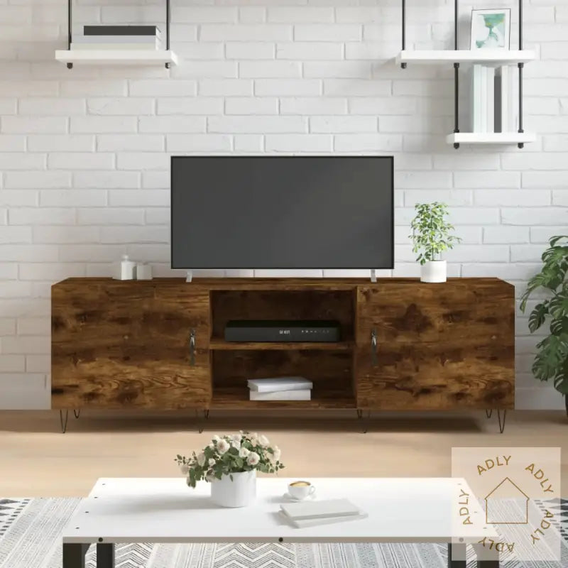 Tv-Benk Røkt Eik 150X30X50 Cm Konstruert Tre