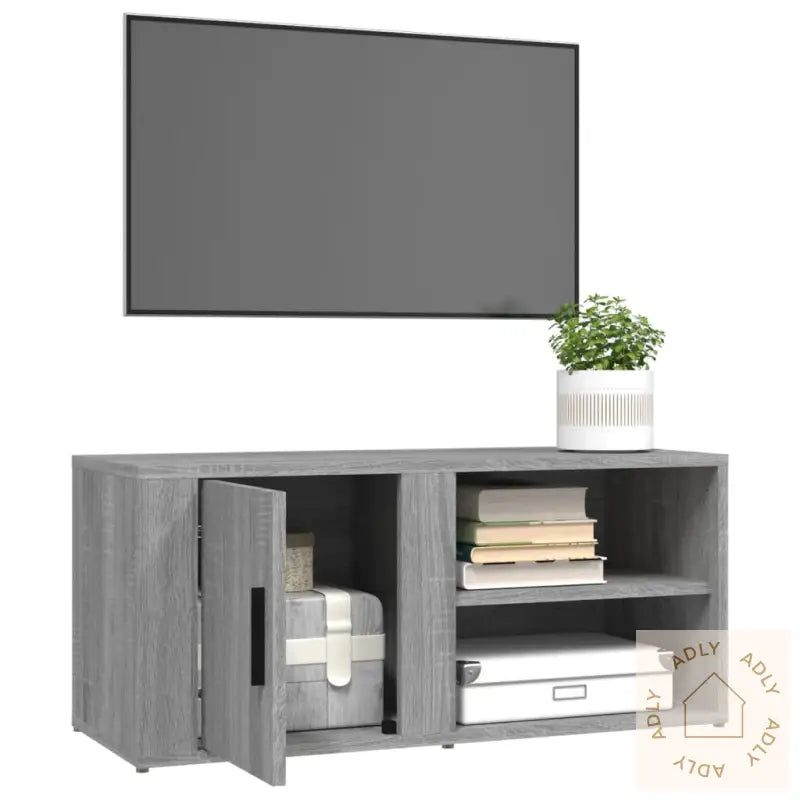 Tv-Benker 2 Stk Grå Sonoma 80X31,5X36 Cm Konstruert Tre