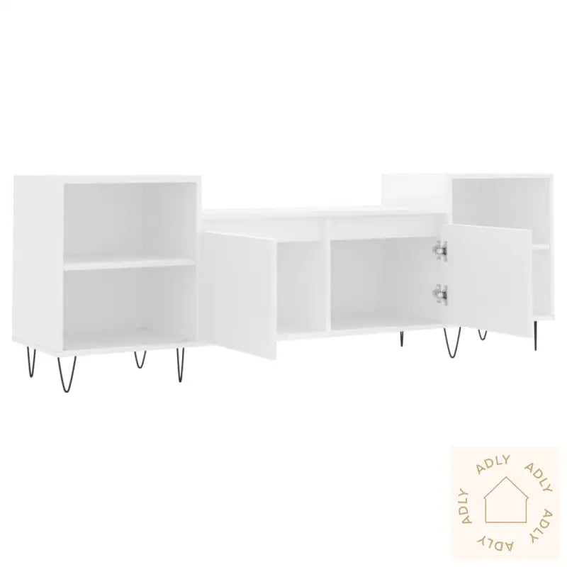 Tv-Benk Hvit 160X35X55 Cm Konstruert Tre