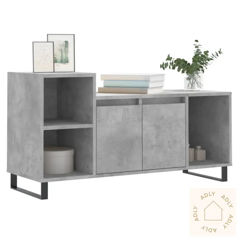 Tv-Benk Betonggrå 100X35X55 Cm Konstruert Tre