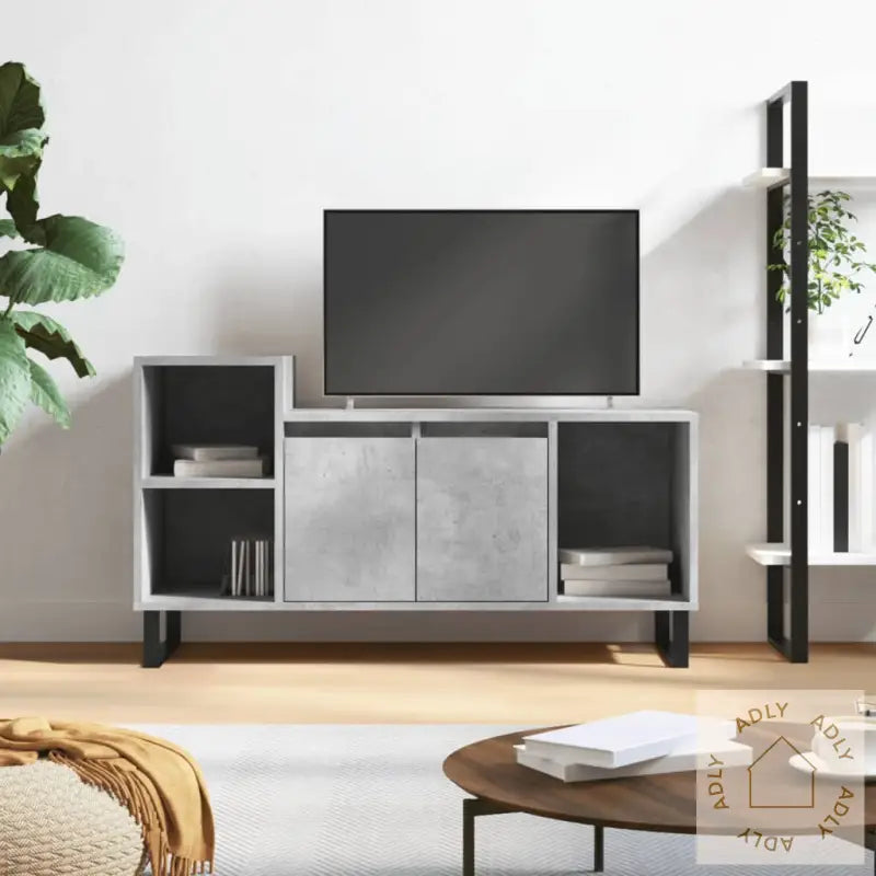 Tv-Benk Betonggrå 100X35X55 Cm Konstruert Tre