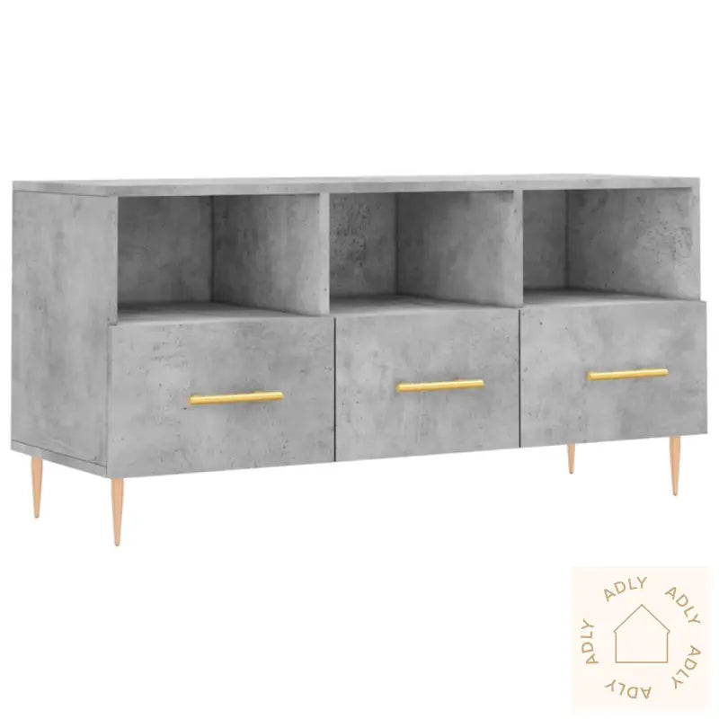 Tv-Benk Betonggrå 120X35X48 Cm Konstruert Tre
