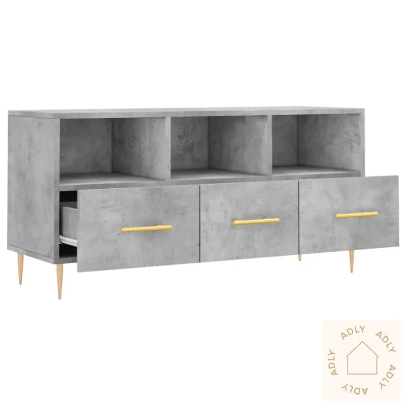 Tv-Benk Betonggrå 120X35X48 Cm Konstruert Tre