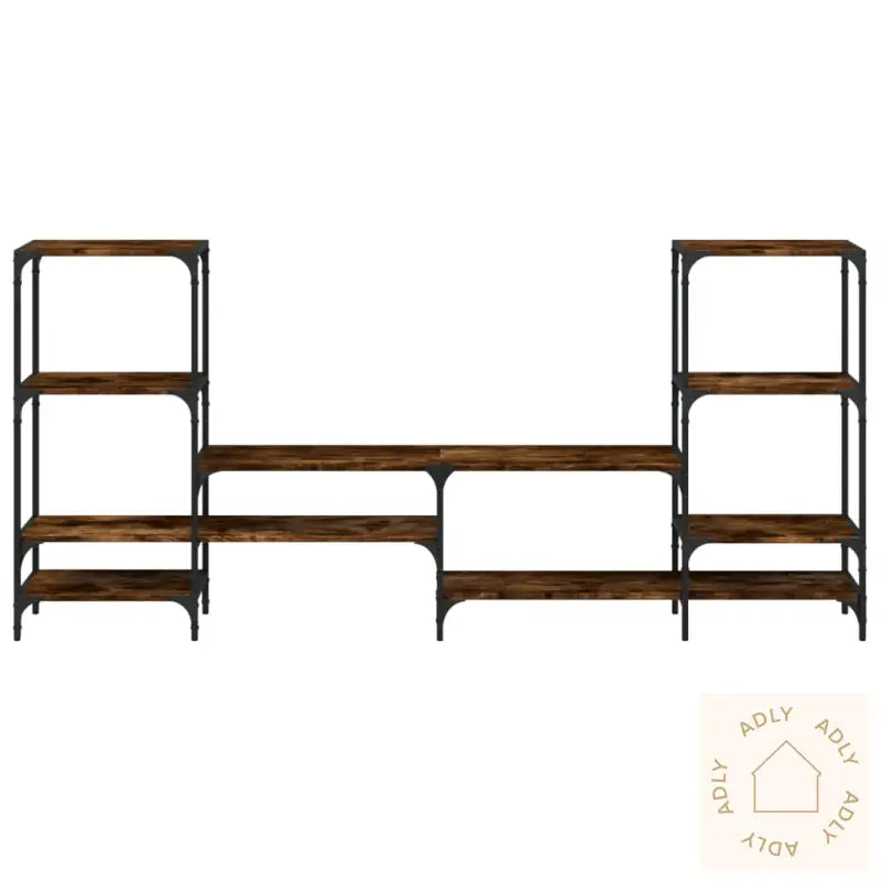 Tv-Benk Røkt Eik 206,5X28,5X95 Cm Konstruert Tre