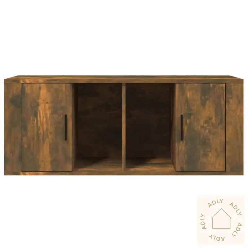 Tv-Benk Røkt Eik 100X35X40 Cm Konstruert Tre