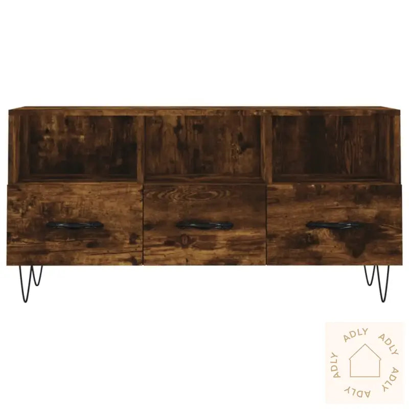 Tv-Benk Røkt Eik 102X36X50 Cm Konstruert Tre