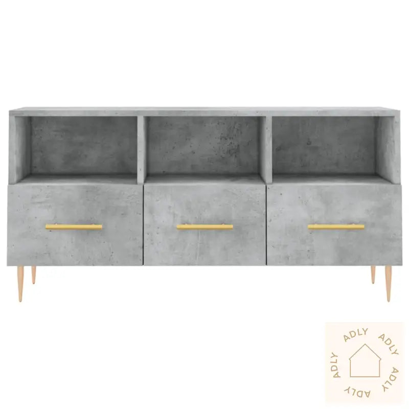 Tv-Benk Betonggrå 120X35X48 Cm Konstruert Tre
