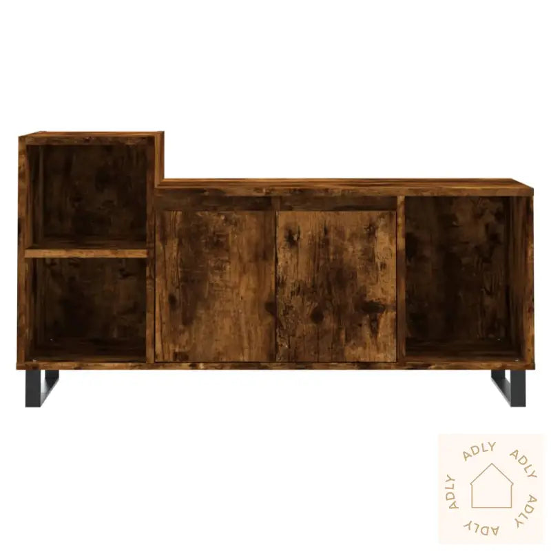 Tv-Benk Røkt Eik 100X35X55 Cm Konstruert Tre