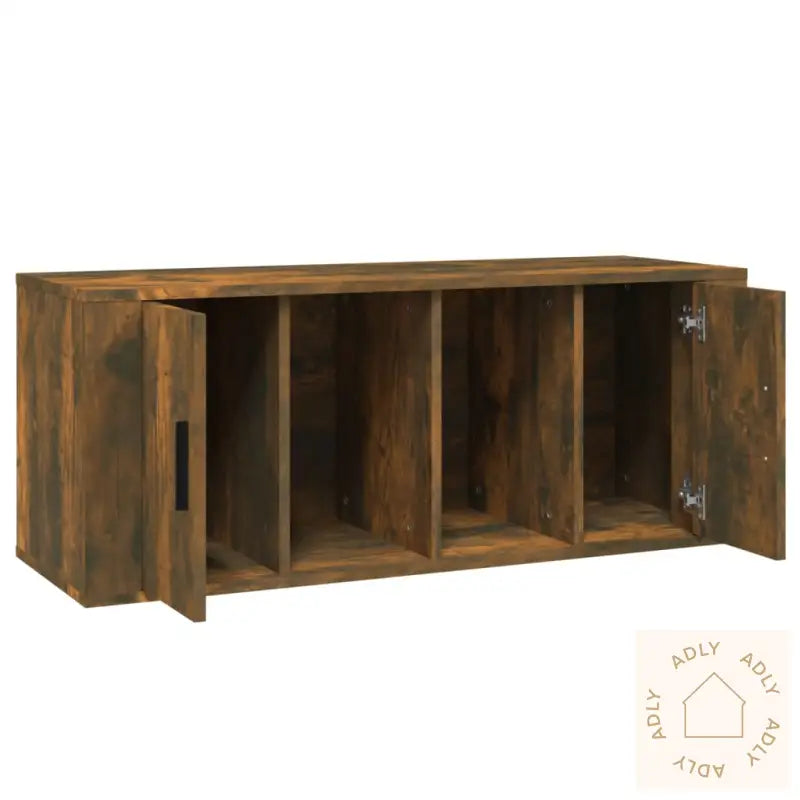 Tv-Benk Røkt Eik 100X35X40 Cm Konstruert Tre