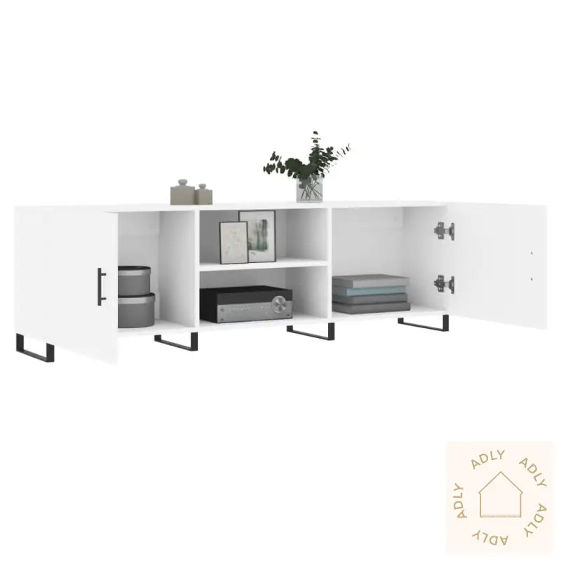 Tv-Benk Hvit 150X30X50 Cm Konstruert Tre