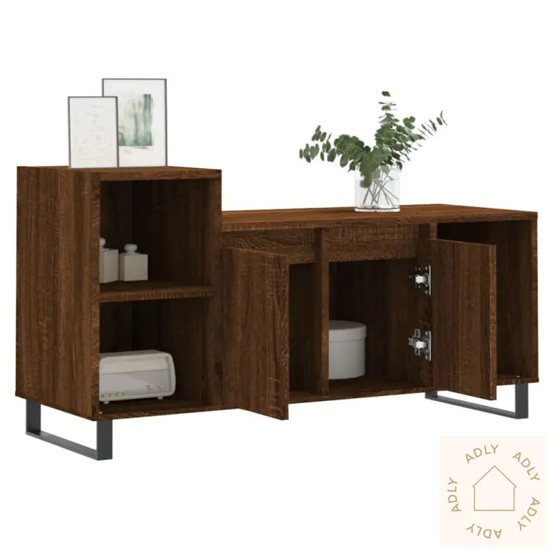 Tv-Benk Sonoma Eik 100X35X55 Cm Konstruert Tre