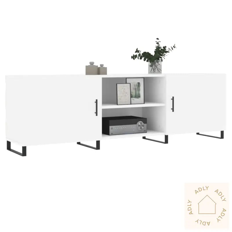 Tv-Benk Hvit 150X30X50 Cm Konstruert Tre