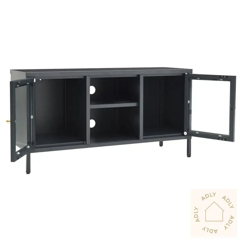 Tv-Benk Antrasitt 105X35X52 Cm Stål Og Glass