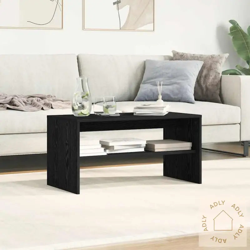 Tv-Benk Svart Eik 80X40X40 Cm Konstruert Tre