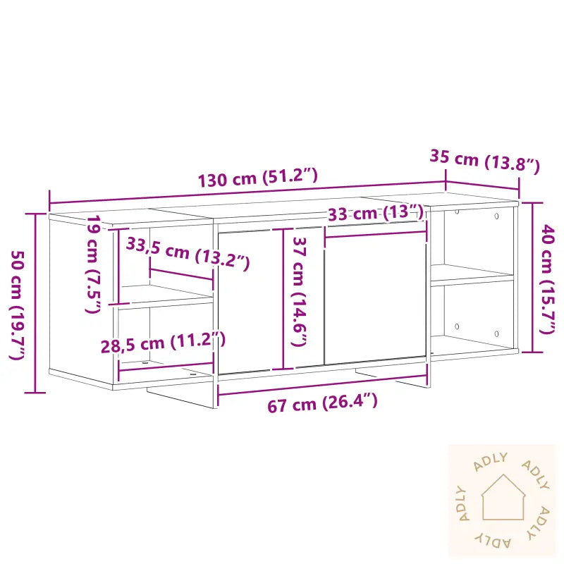 Tv-Benk - Svart Eike - 120X30X40.5 Cm - Laget Av Konstruert Tre