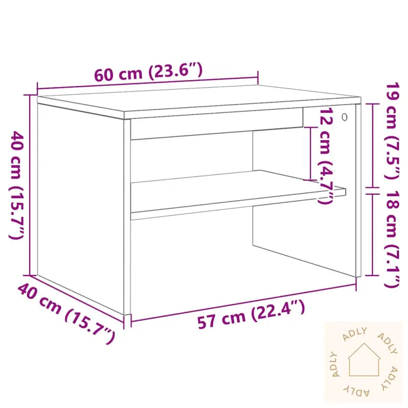 Tv-Benk Betonggrå 60X40X40 Cm Konstruert Tre