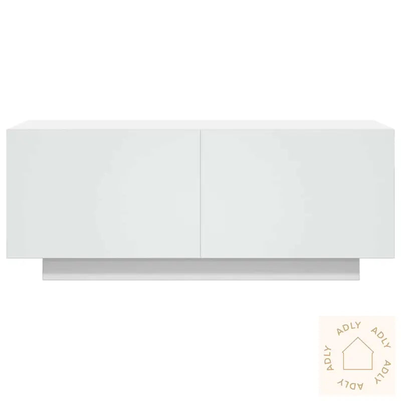 Tv-Benk Hvit 100X35X40 Cm Konstruert Tre