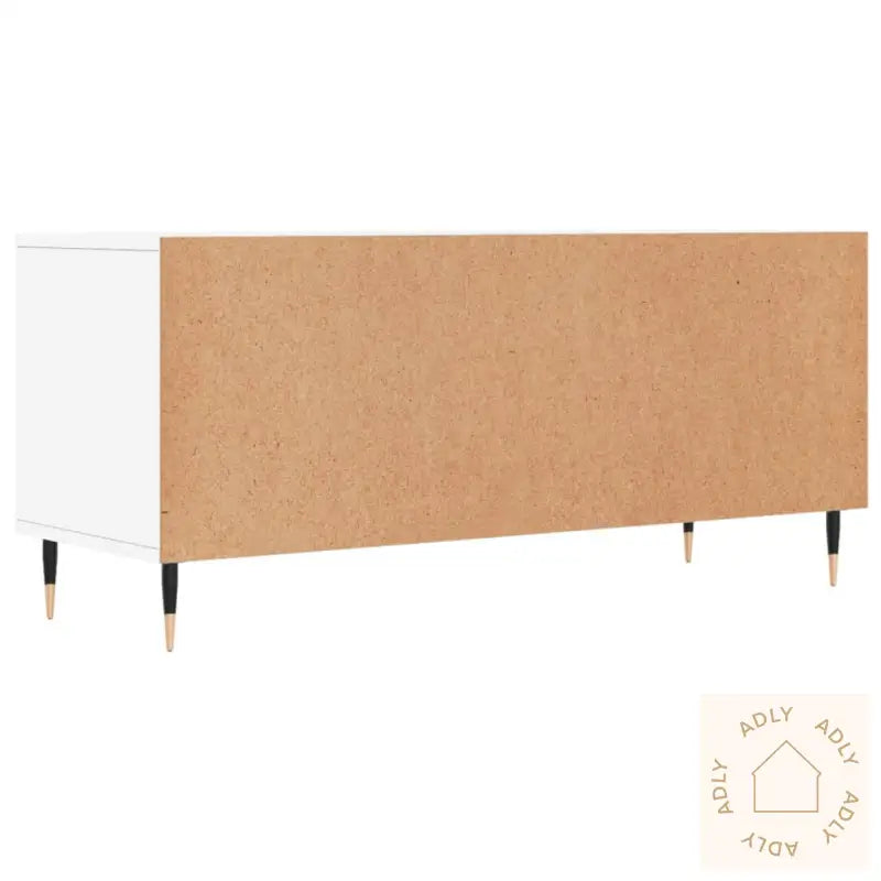 Tv-Benk Hvit 100X34,5X44,5 Cm Konstruert Tre