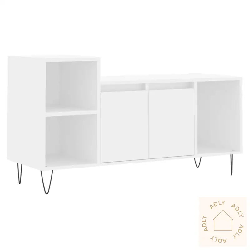 Tv-Benk Hvit 100X35X55 Cm Konstruert Tre